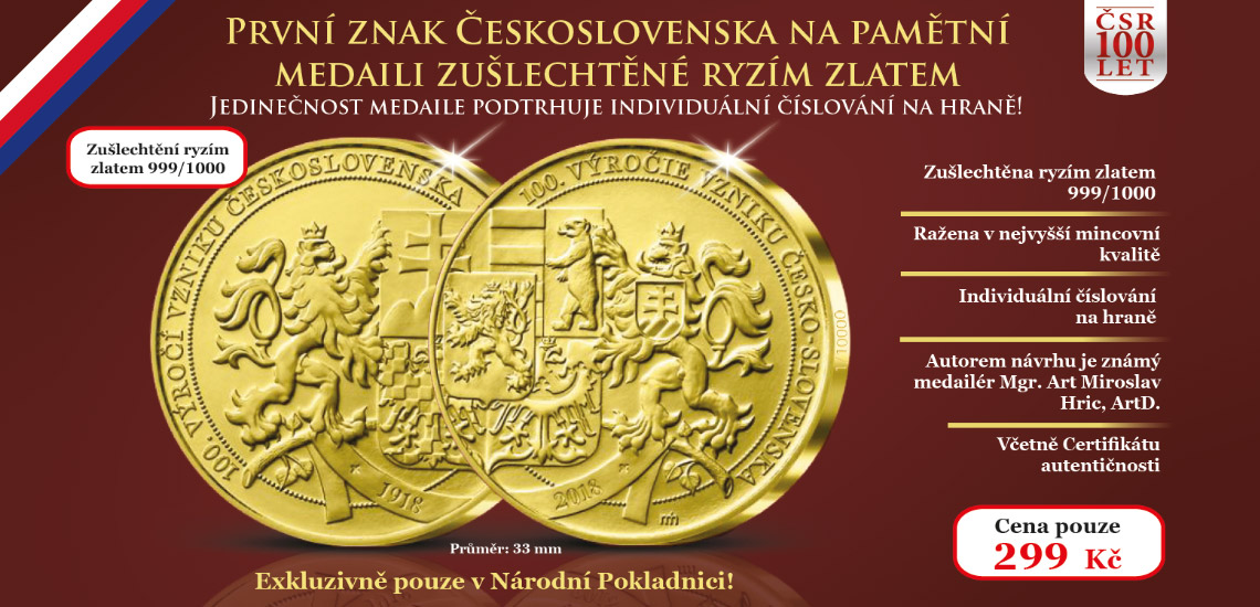 Pamětní medaile k 100. výročí založení Československa