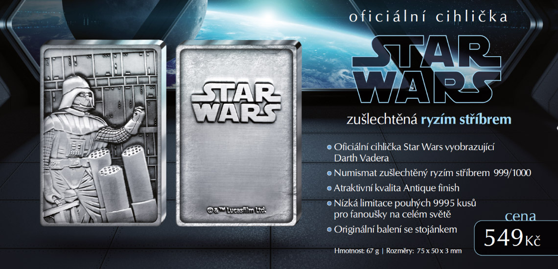Oficiální medaile Star Wars Darth Vader ve tvaru cihličky
