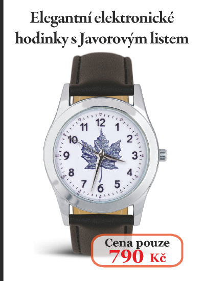 Elegantní elektronické hodinky s Javorovým listem