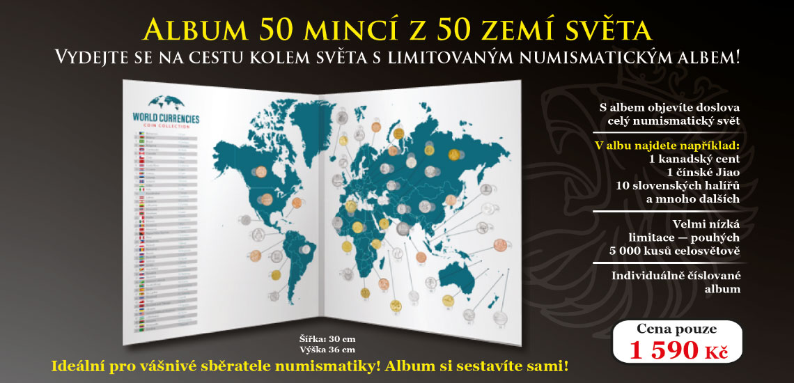 Světové měny - album plné mincí z 50 zemí