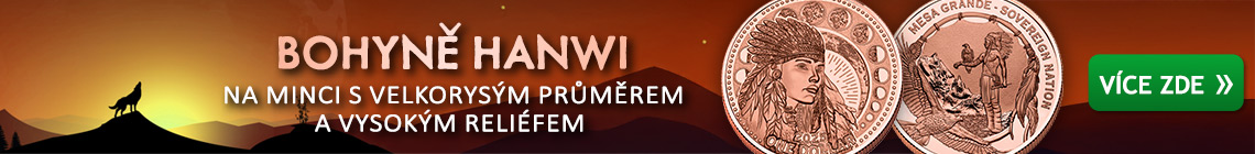 Bohyně Hanwi na minci s velkorysým průměrem a vysokým reliéfem