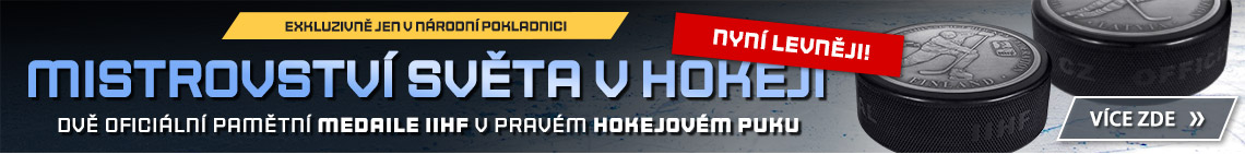 Oficiální pamětní medaile IIHF v pravém puku zušlechtěné ryzím stříbrem