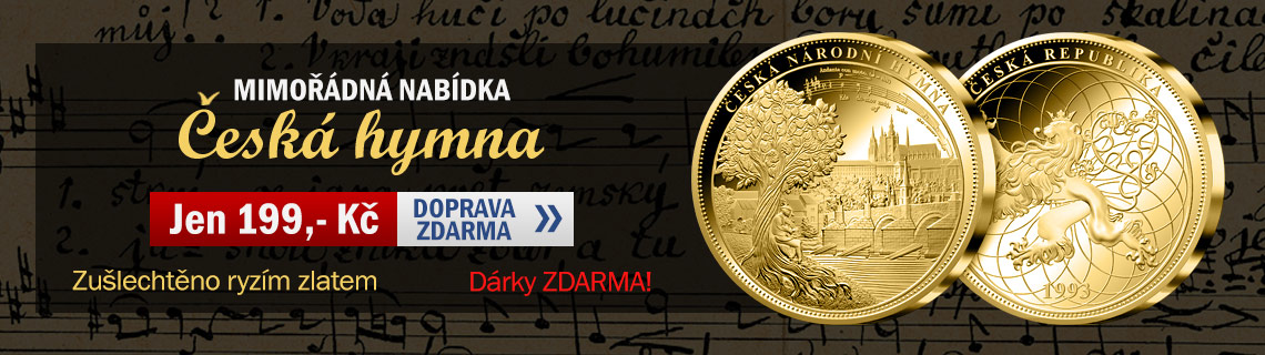 Mimořádná nabídka - pamětní medaile Česká hymna jen za 199 Kč