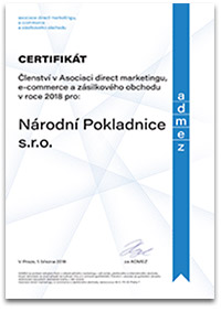 ADMEZ certifikát Národní Pokladnice