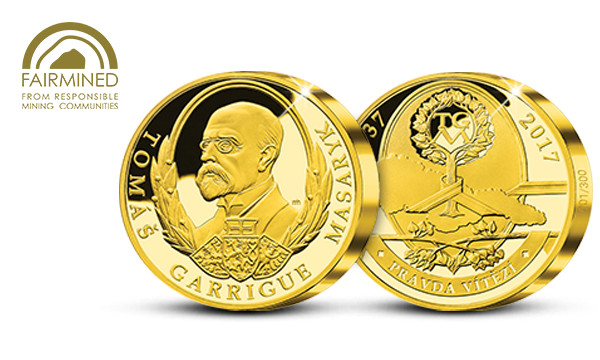 Pamětní medaile Tomáš Garrigue Masaryk vyražená z Certifikovaného zlata