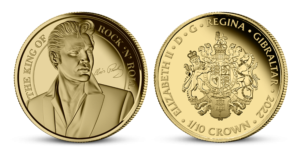 Král Rock ‚n‘ Rollu na minci z ryzího zlata 999/1000