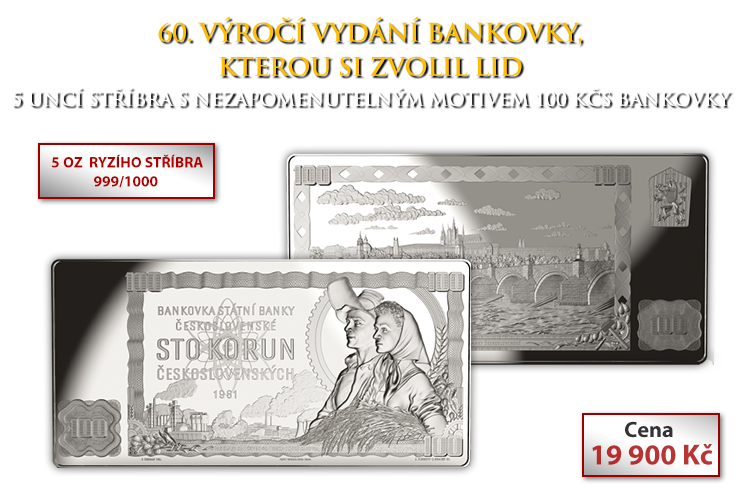 100 kčs bankovka z roku 1961