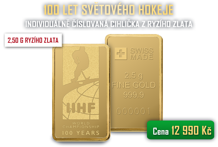 Zlatá IIHF medaile ve tvaru cihličky
