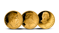 Tři muži české historie na pamětních medailích ze 14karátového zlata