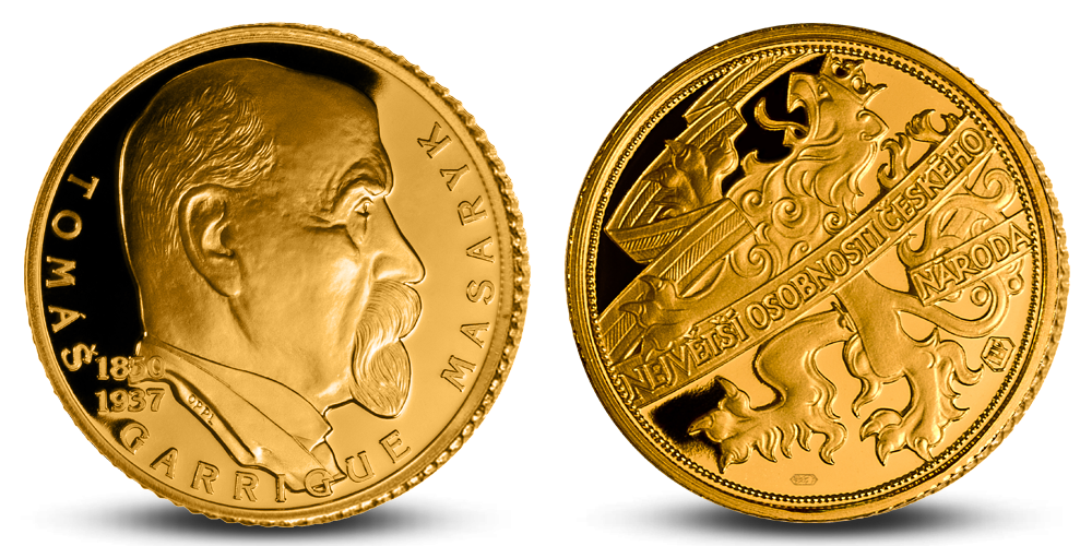 Tři muži české historie na pamětních medailích ze 14karátového zlata - Tomáš Garrigue Masaryk