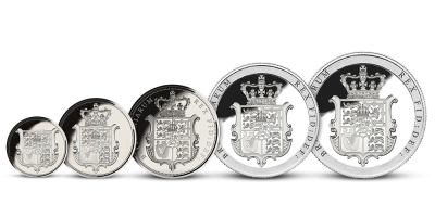 Sada 5 stříbrných mincí Sovereign, 2021  | Sada 5 stříbrných mincí Sovereign, 2021 