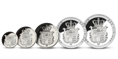 Sada 5 stříbrných mincí Sovereign, 2021 Sada 5 stříbrných mincí Sovereign, 2021