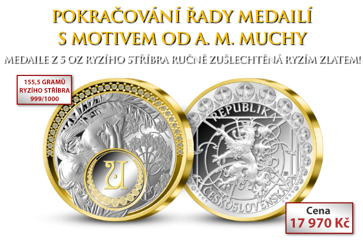 Pokračování řady medailí s motivem od A. M. Muchy