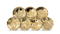 Sada sedmi pozlacených medailí Život Karla IV.