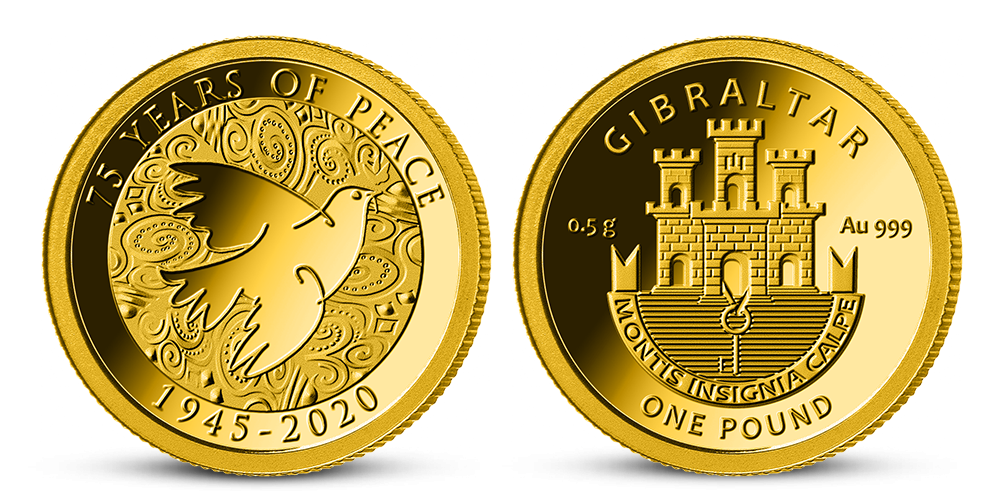 Zlatá mince k připomenutí ukončení 2. světové války