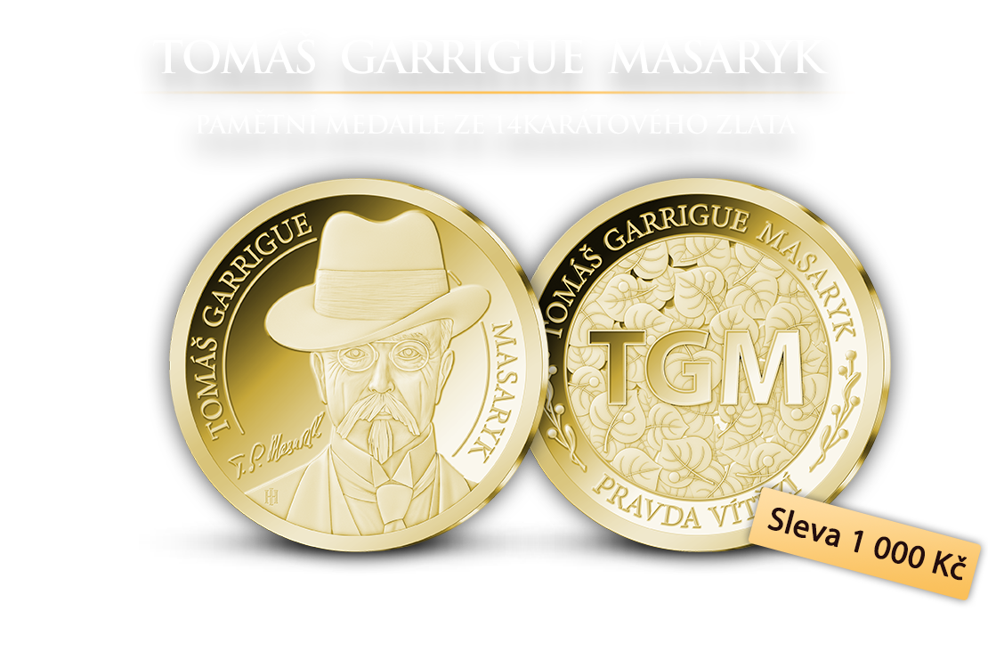 Tomáš Garrigue Masaryk na zlaté medaili