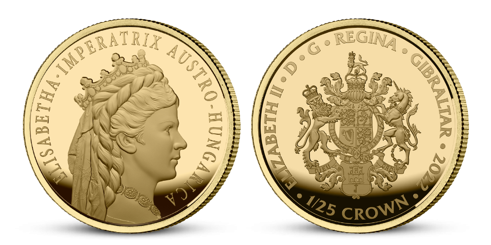  Alžběta Bavorská na zlaté minci
