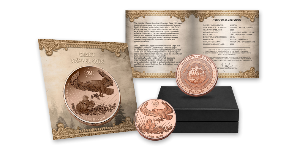  American Eagle a mince s impozantním průměrem 