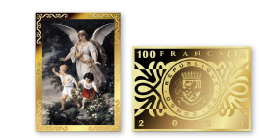 Anděl strážný a ryzí zlato 999/1000 s kolorací 