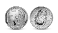 Apollo 11 Stříbrná konkávní mince k 50. výročí přístání na Měsíci