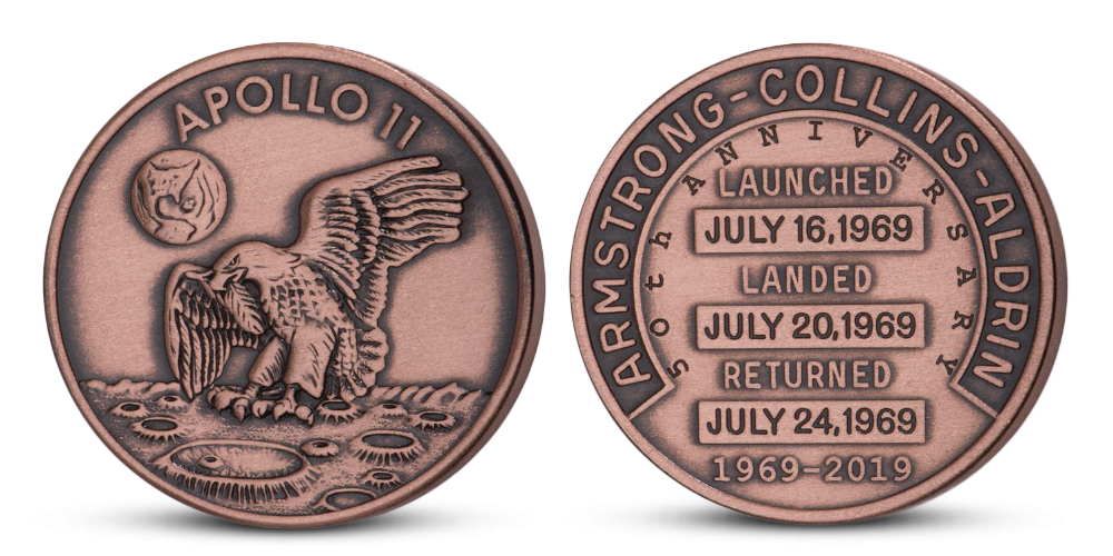 Apollo 11 - pamětní medaile k 50. výročí přístání na Měsíci