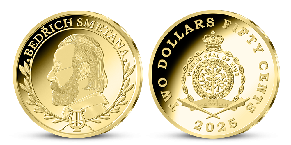 Bedřich Smetana na minci z ryzího zlata 999/1000