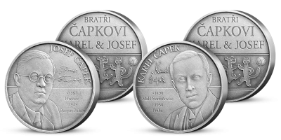 Bratři Čapkové Sada dvou pamětních medailí 