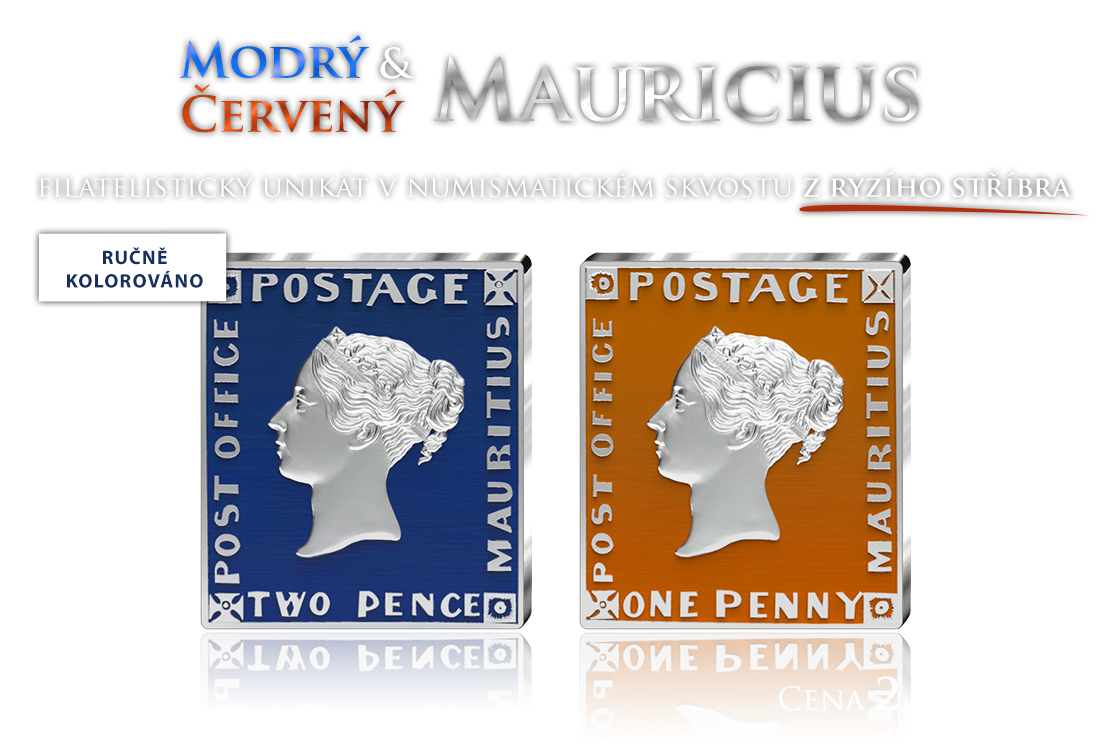 Stříbrná sada Modrý a Červený Mauricius