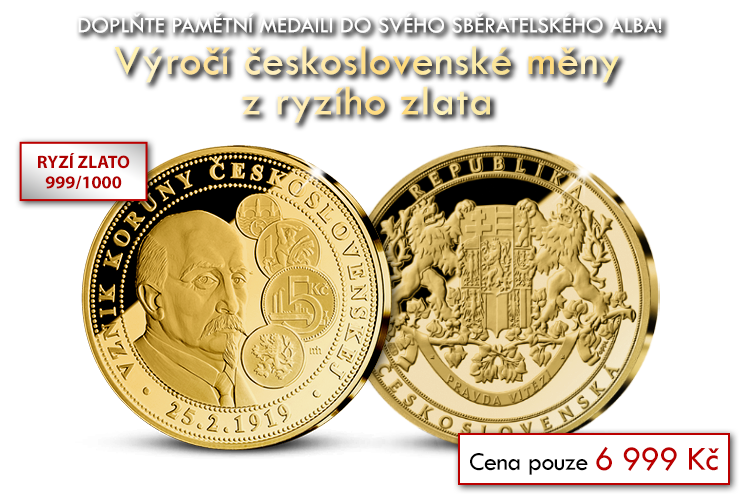 Výročí československé měny v ryzím zlatě