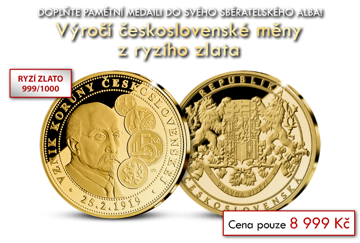 V&yacute;roč&iacute; československ&eacute; měny v ryz&iacute;m zlatě
