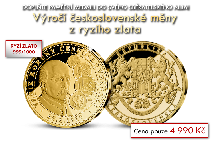 Výročí československé měny v ryzím zlatě