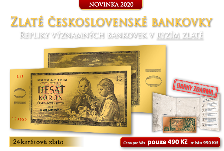 Zlaté repliky československých bankovek