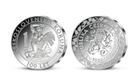 ČSR měna na pamětní medaili vyražené ze 2 uncí ryzího stříbra