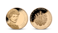Princezna Diana na minci z ryzího zlata a plátované ryzím Fairmined růžovým zlatem