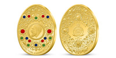 Carl Fabergé 180. výročí narození a pozlacená mince