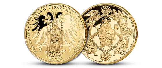 660. výročí korunovace Karla IV. římským císařem z certifikovaného zlata