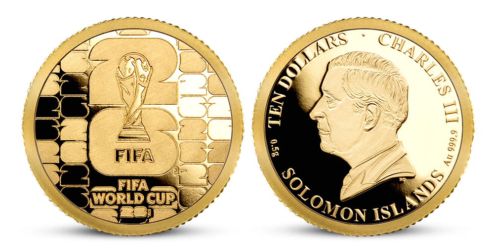 FIFA 2026 oficiální mince z ryzího zlata 999/1000 