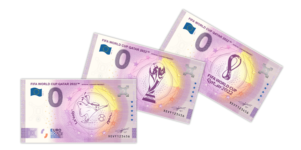 Suvenýrové euro bankovky MS Katar 2022 Suvenýrové euro bankovky MS Katar 2022