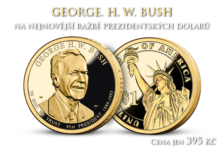 George H. W. Bush na nejnovější ražbě prezidentských dolarů