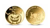 Halloweenská mince z ryzího zlata - Dýně