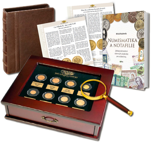 Zlaté století - příslušenství kolekce historických zlatých mincí