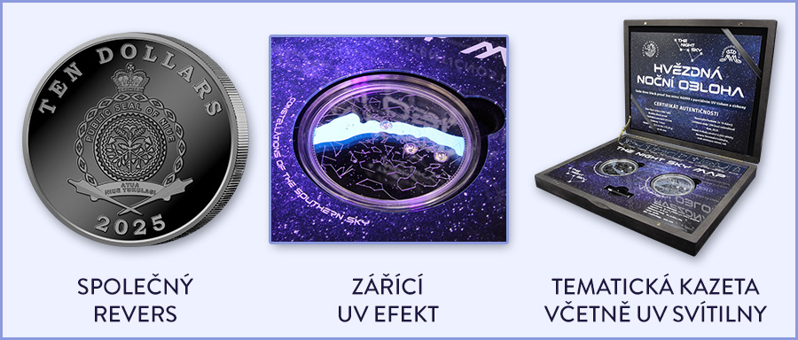 Hvězdná noční obloha, stříbrný set s UV tiskem a zirkony Hvězdná noční obloha, stříbrný set s UV tiskem a zirkony