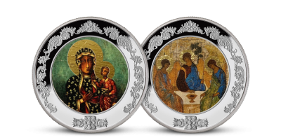 Ikony křesťanského umění Stříbrné mince