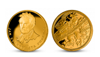 Jan Evangelista Purkyně na pamětní medaili ze zlata 585/1000