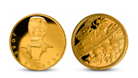 Josef Kajetán Tyl na pamětní medaili z pravého zlata