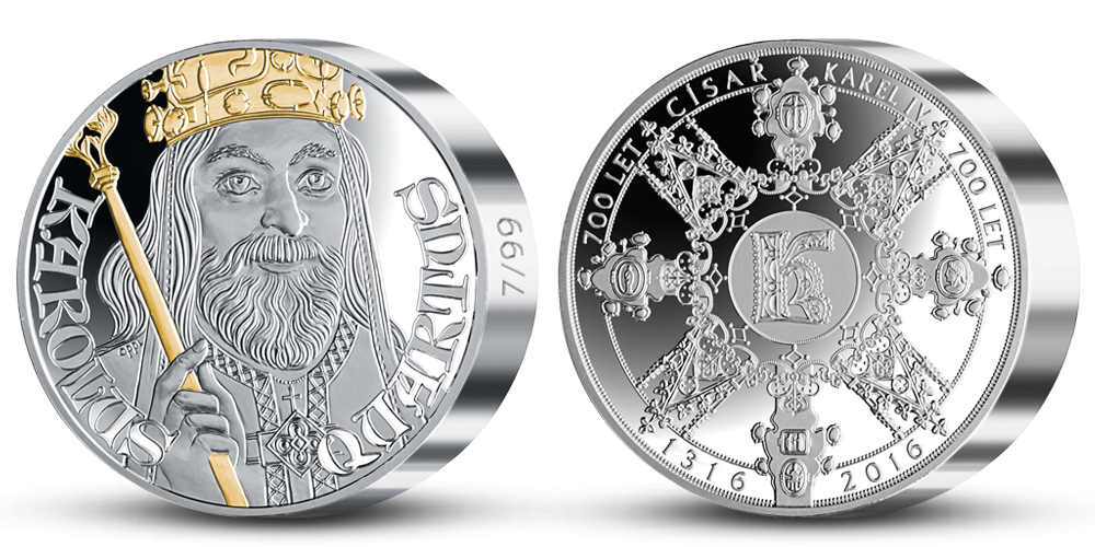 Karel IV. římsky císař na 1 kg ryzího stříbra 