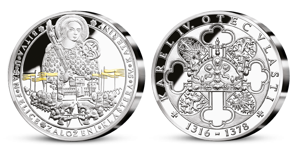 Stříbrná pamětní medaile Karel IV. a bitva u San Felice
