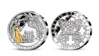 Stříbrná pamětní medaile Karel IV. a jeho životopis