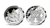 Stříbrná pamětní medaile Karel IV. a Svatováclavská koruna