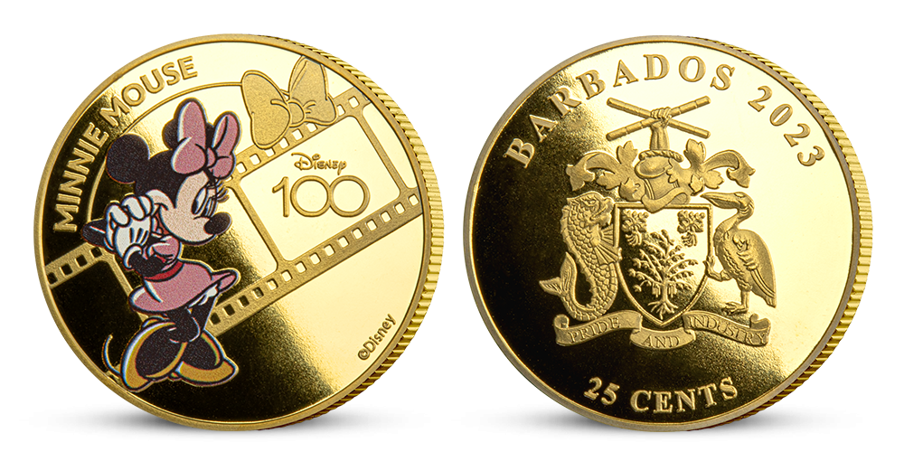 Mince zušlechtěné ryzím zlatem s nejoblíbenějšími postavičkami od Disney - Minnie
